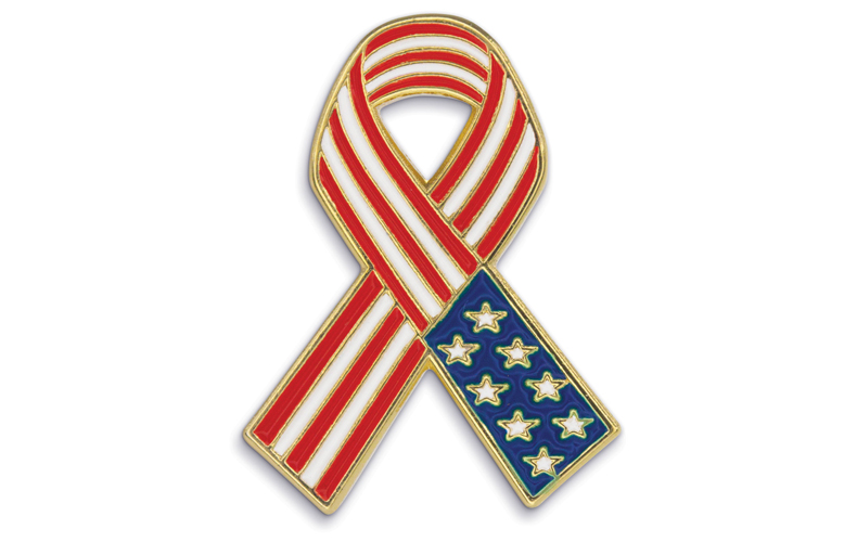 American Flag Ribbon - Die Struck Patriotic Lapel Pins